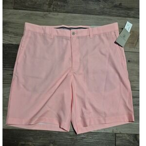 PGA Tour Mens Golf Shorts Pink Plumeria Textured Active Gripper Waist PVBSF091DS